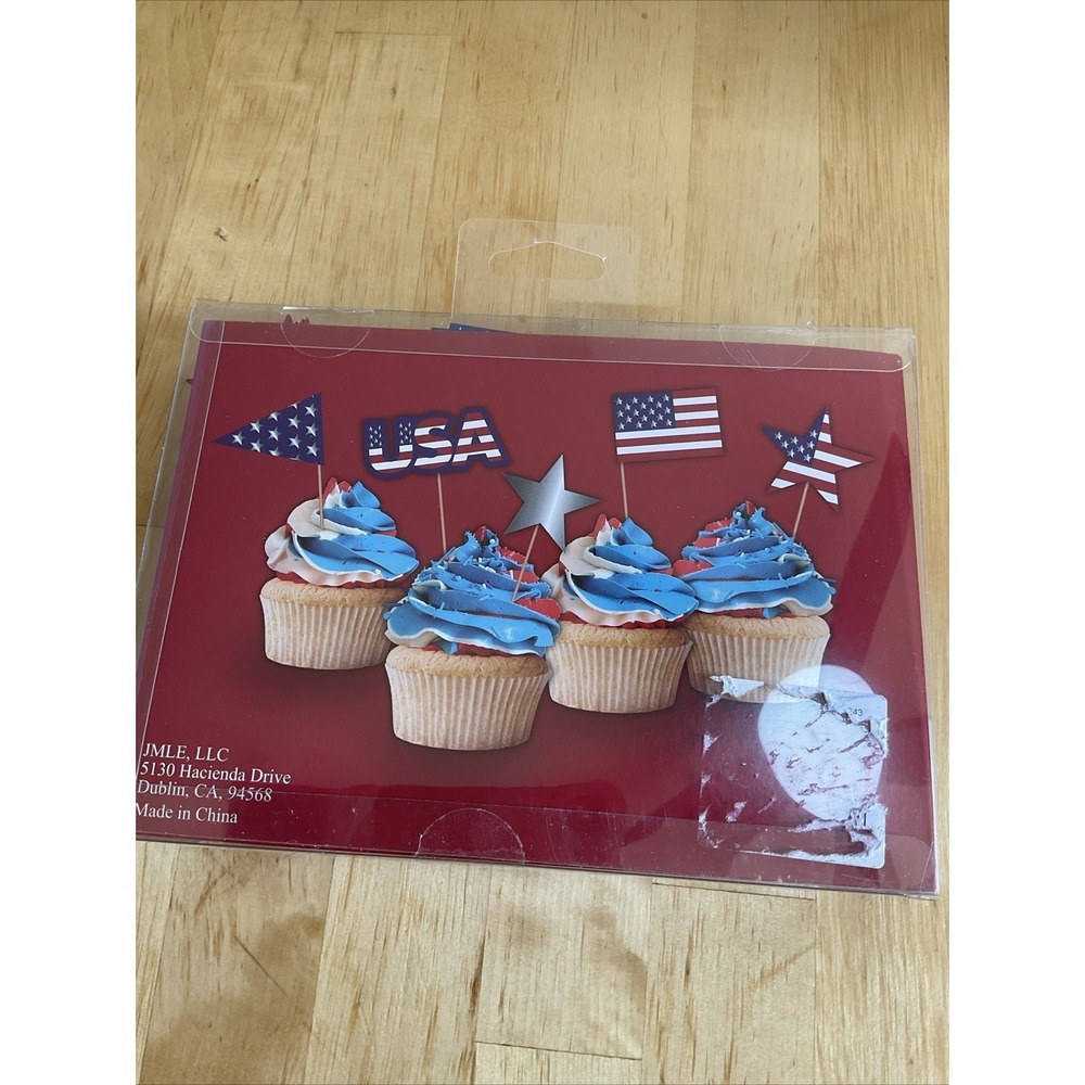 Joy fun 30pcs Americana food Picks Cupcakes Stick New USA Stars